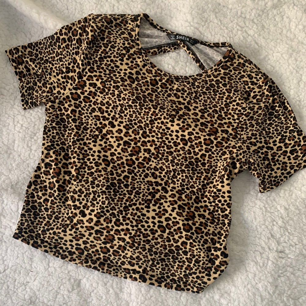 SHEIN cheetah print top